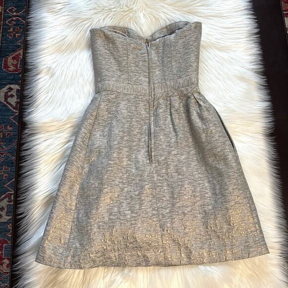 Peter Som Silver Metallic Strapless Mini Dress - Picture 11 of 11